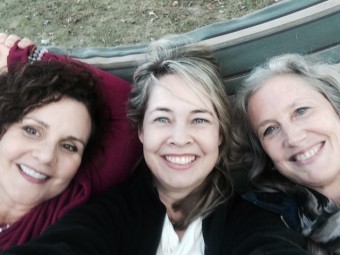Lounging on the hammock at Omega with my guest teachers Deb & Deb.